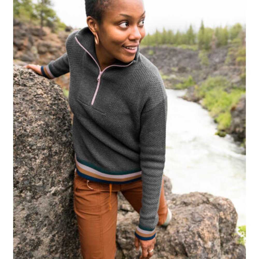 Title Nine Woolicious Waffle 1/4 Zip Sweater